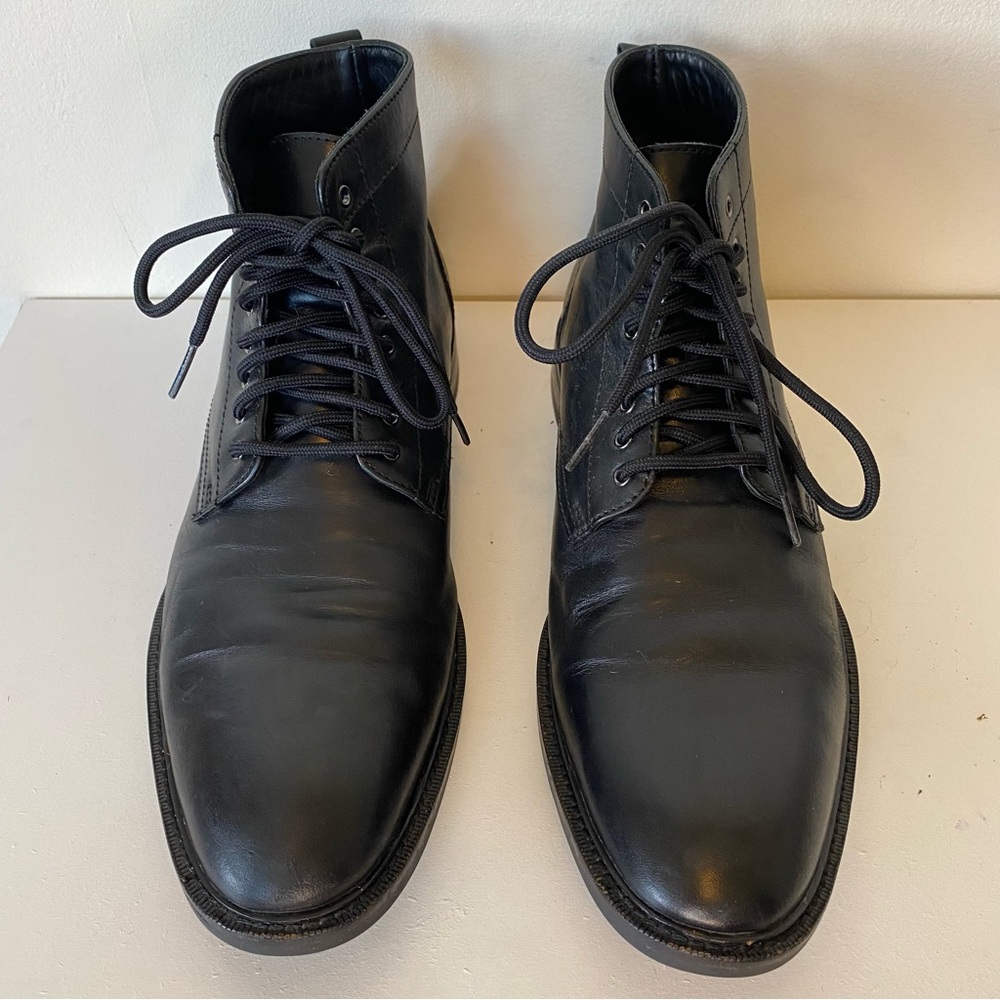 GORDON RUSH Men’s Leather Lace Up Boots Dress Shoes Black Sz 9.5 - Picture 4 of 11
